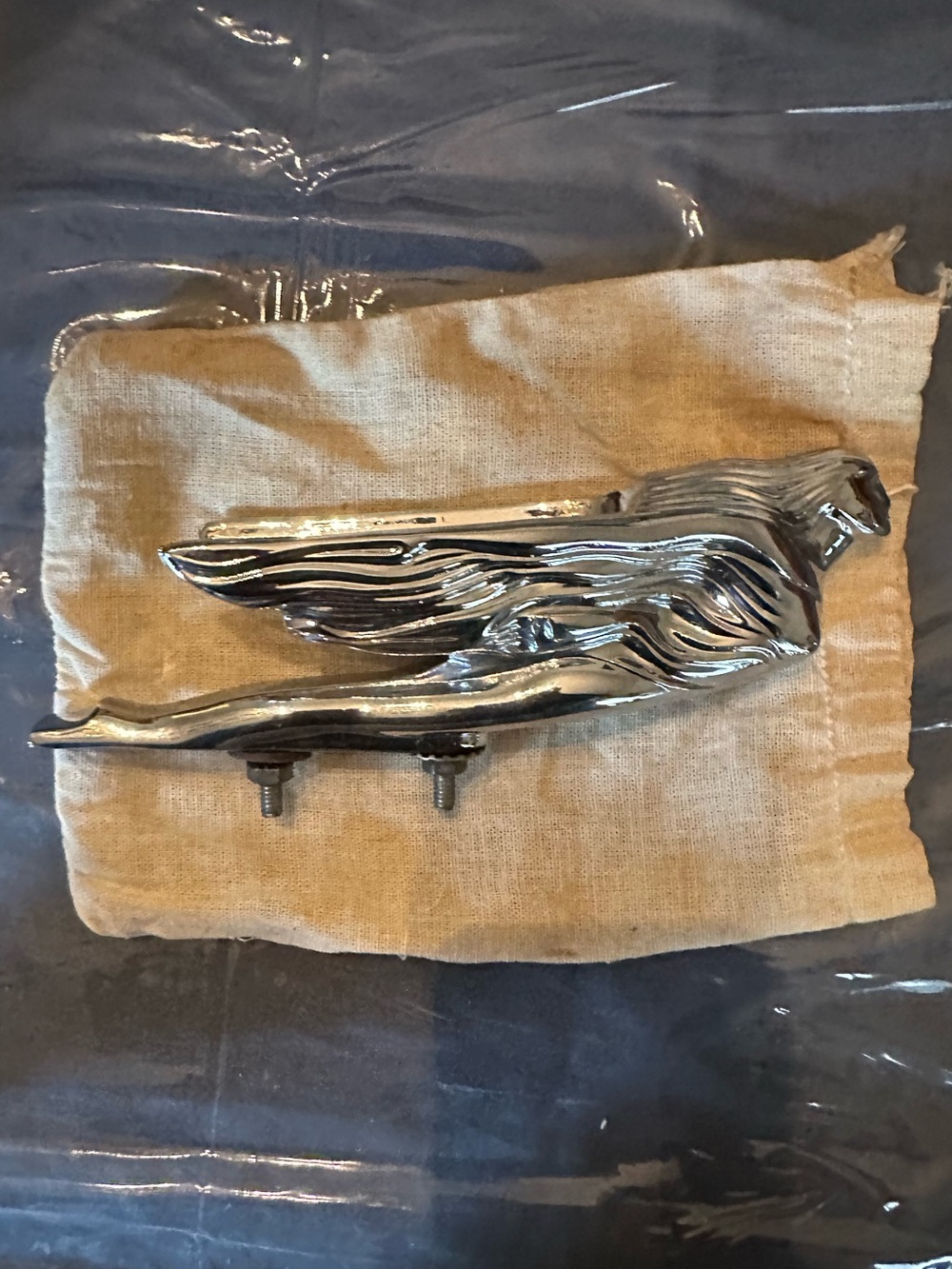 1941 Cadillac Flying Goddess Lady Hood Ornament Chrome With Mounting Hardware